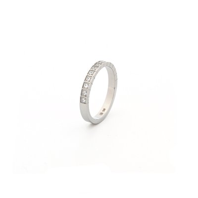 Thin steel ring with brilliants GB