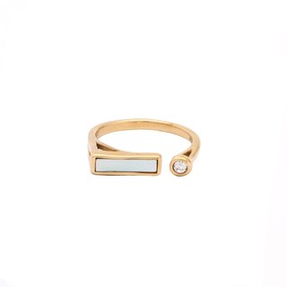 Steel ring geometric with brilliant GB