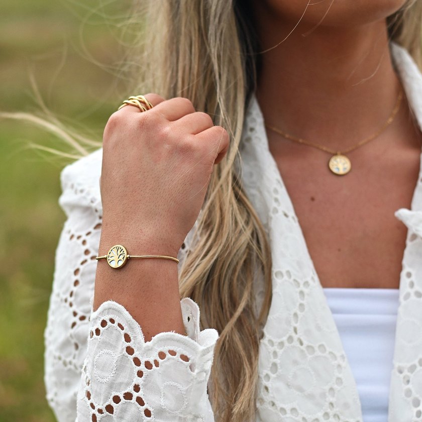 Pulsera ajustable acero árbol de la vida GB