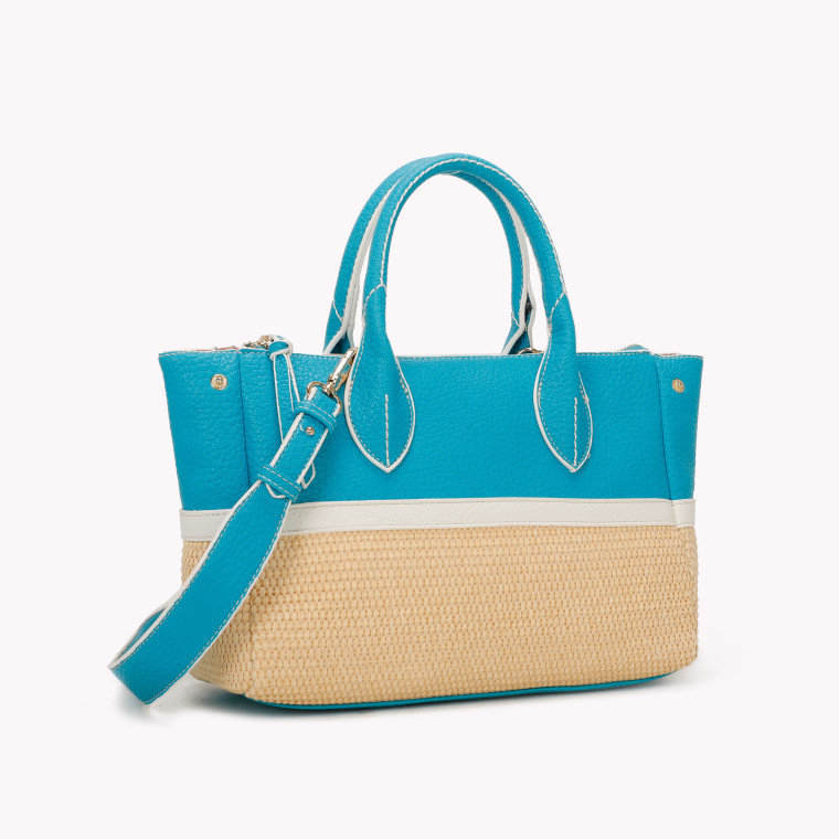 Synthetic bag with GB raffia detail