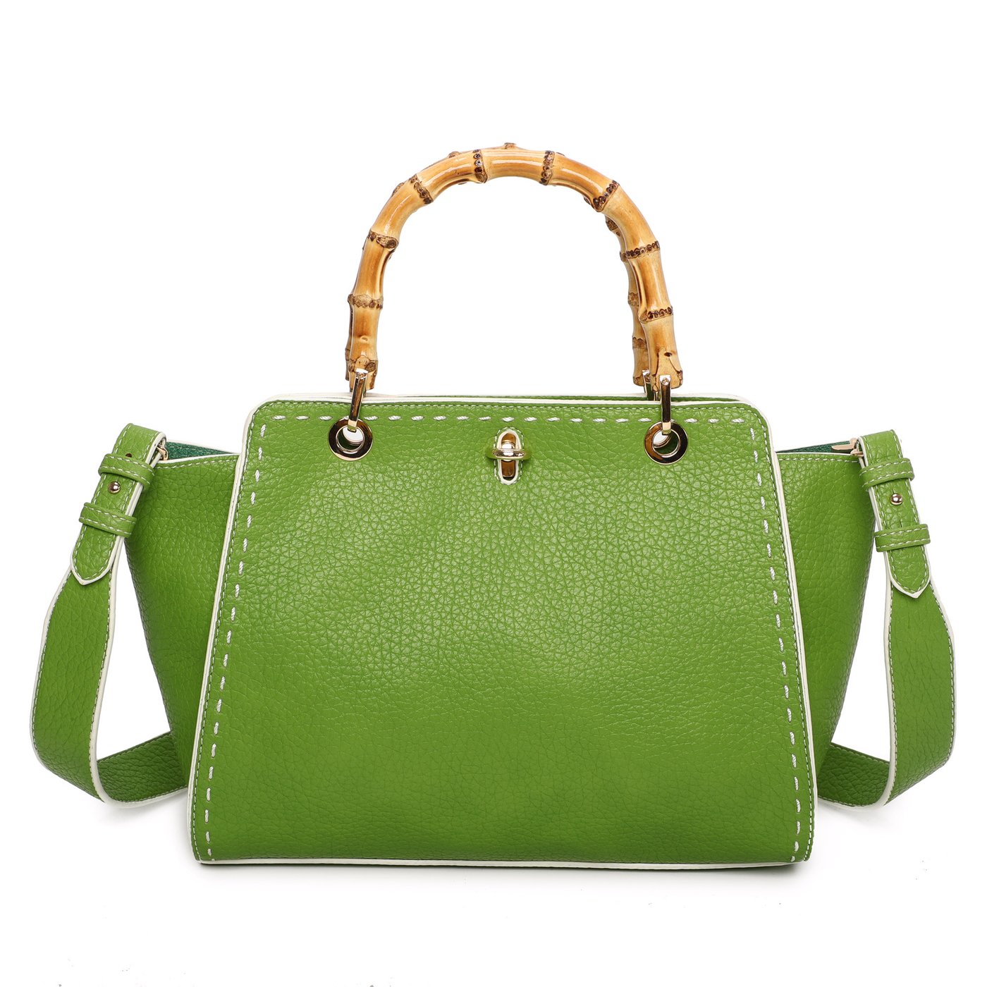 Handbag with GB bamboo handle