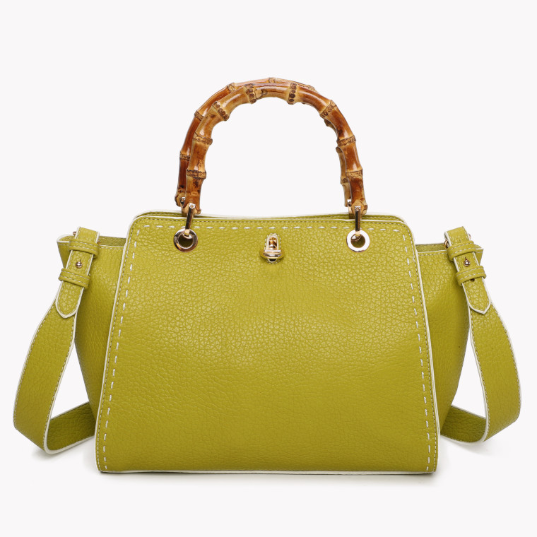 Handbag with GB bamboo handle