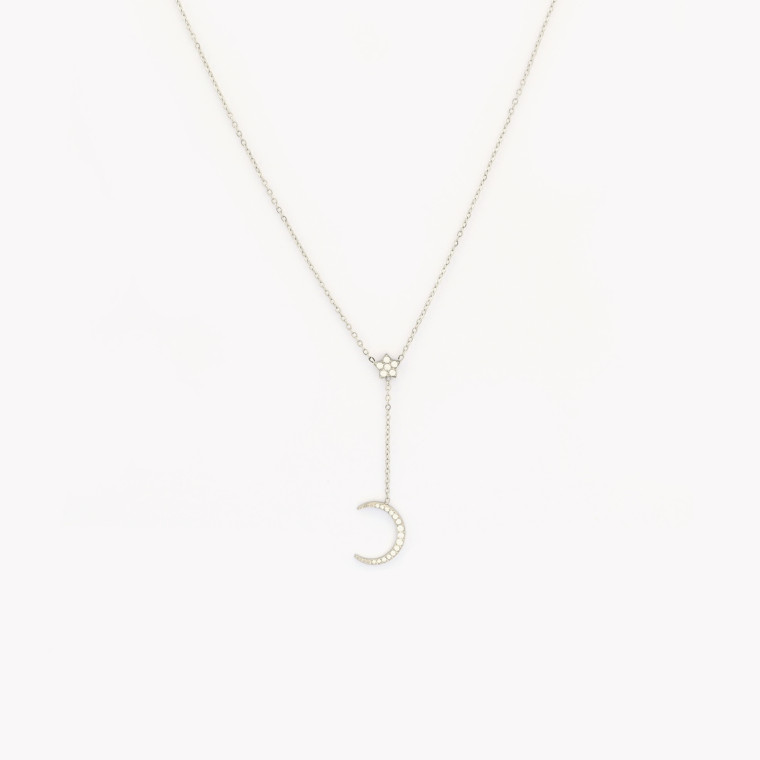 Collier acier étoile et lune GB