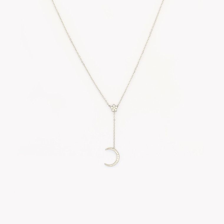 Necklace stainless steel star and moon GB