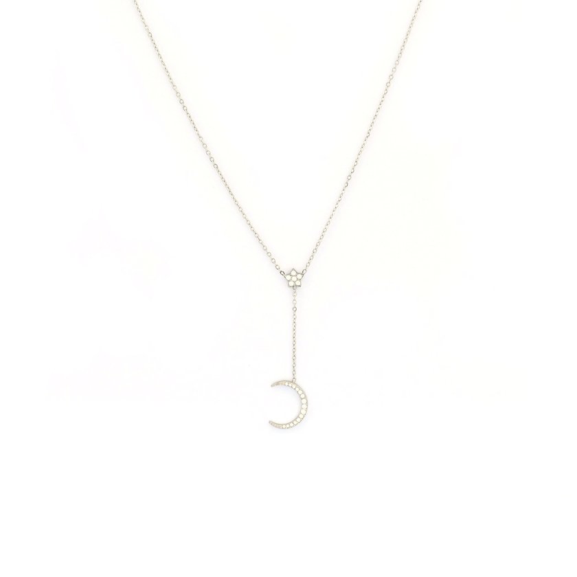 Colar aço estrela e lua GB