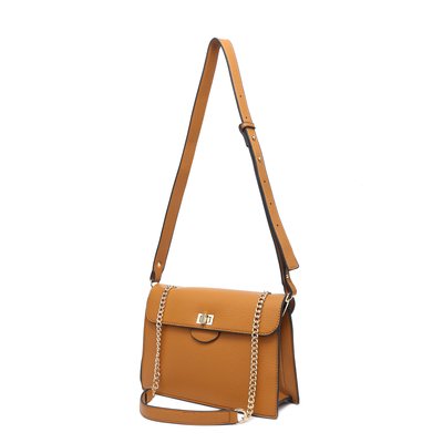 Shoulder bag with GB flap closure