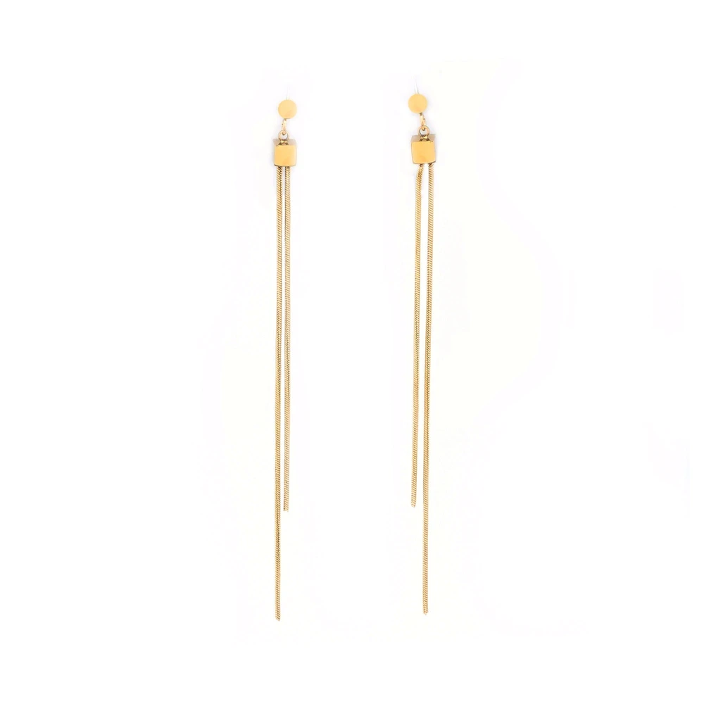 Boucles d\'oreilles en acier long simple GB