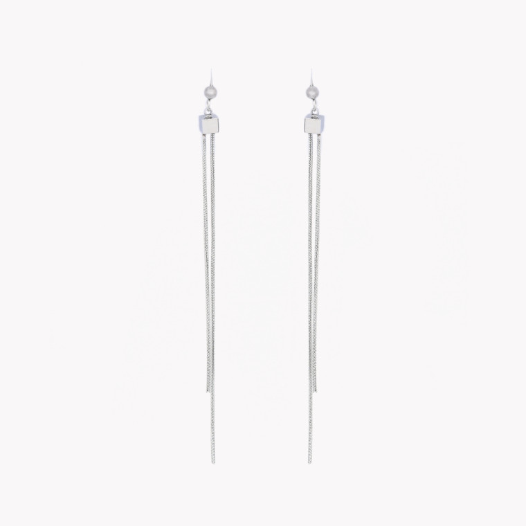 Steel earrings long simple GB