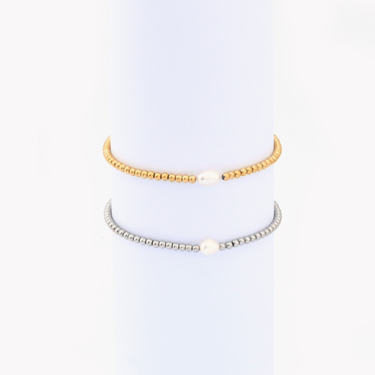 Bracelet en acier élastique avec perle GB