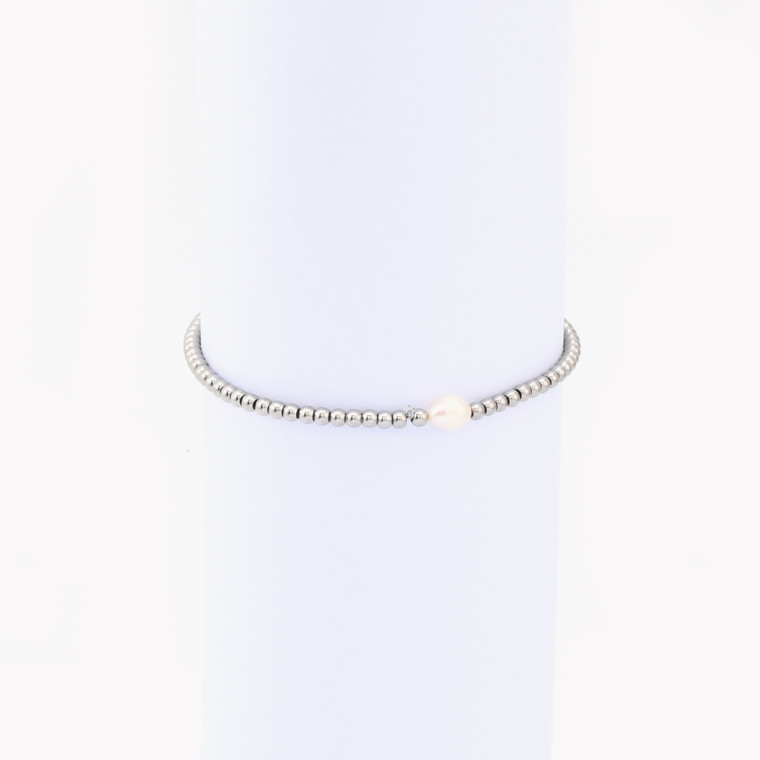 Steel bracelet elastic with pearl GB