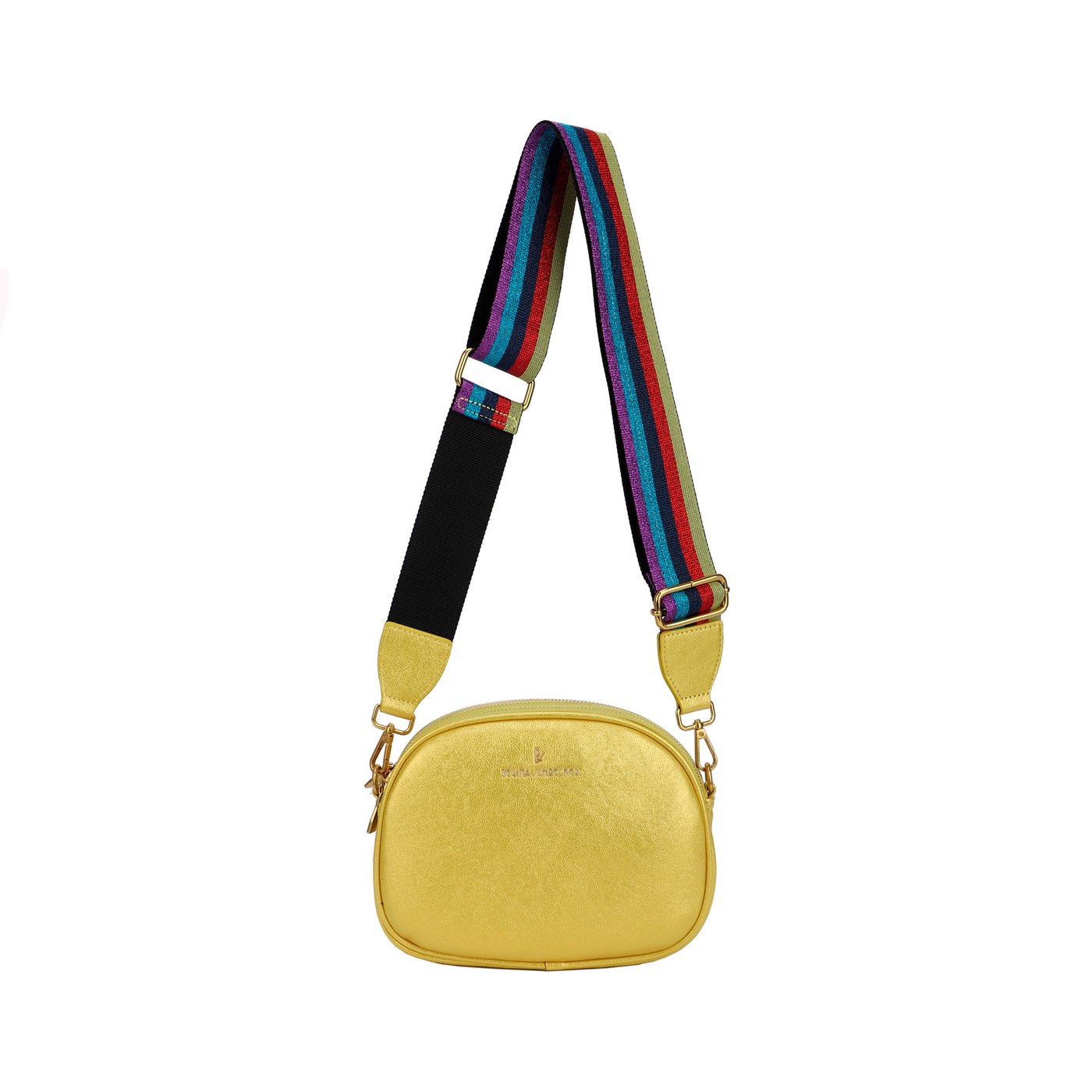 GB metallic shoulder bag