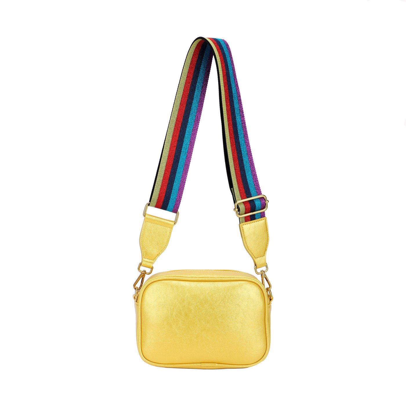 Crossbody bag with GB colored strap