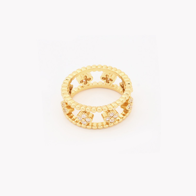 Semi precious ring clover GB