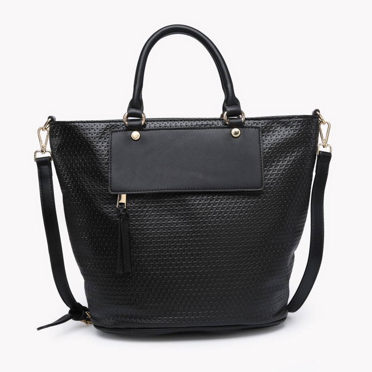 Bag with texture and external zipper GB