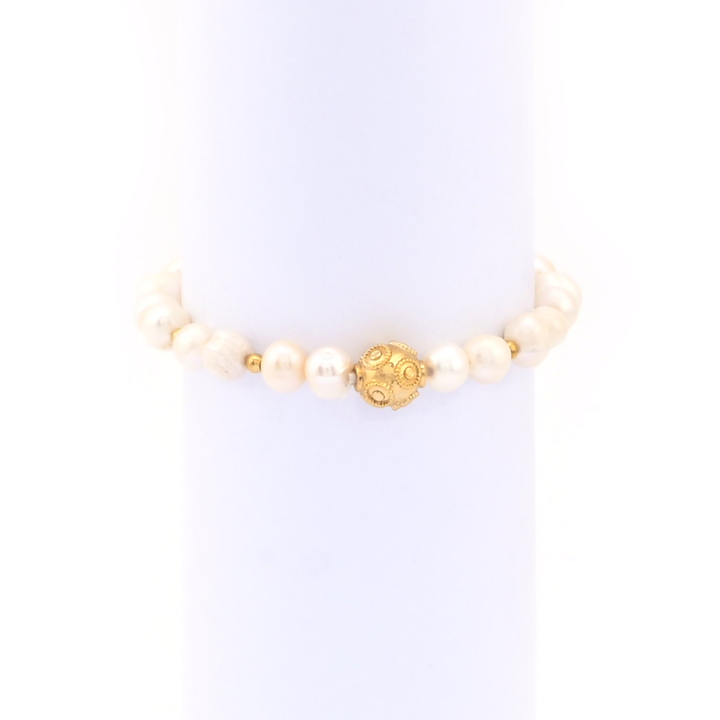 Gold plated pearls bracelet bola de viana GB