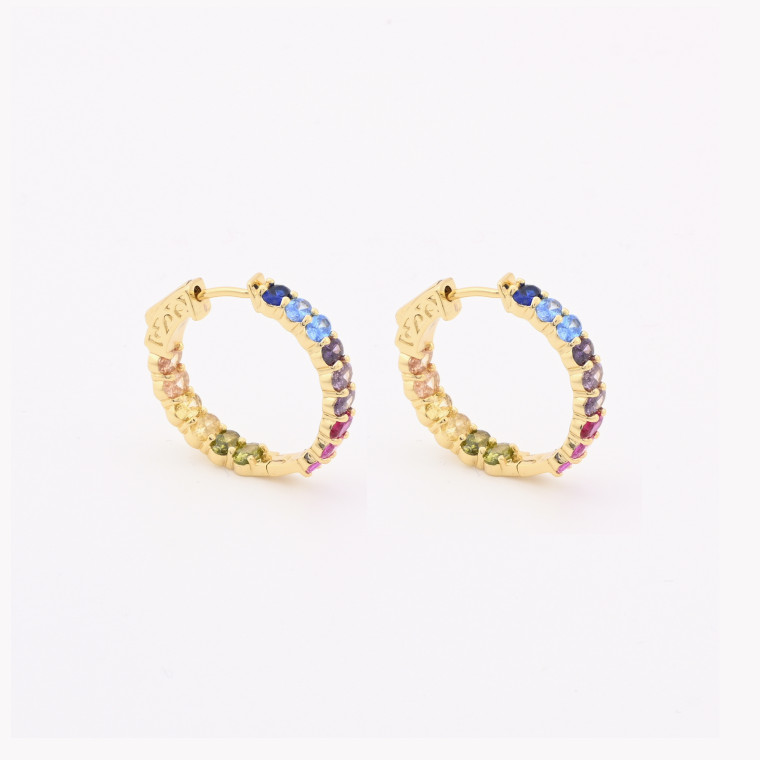 Steel hoops with colorful stones GB