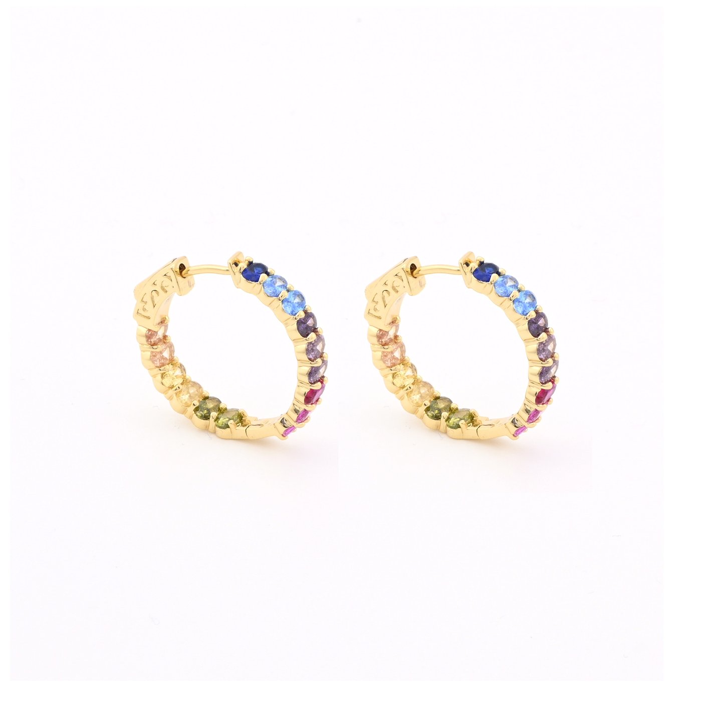 Semi precious hoops with colorful stones GB