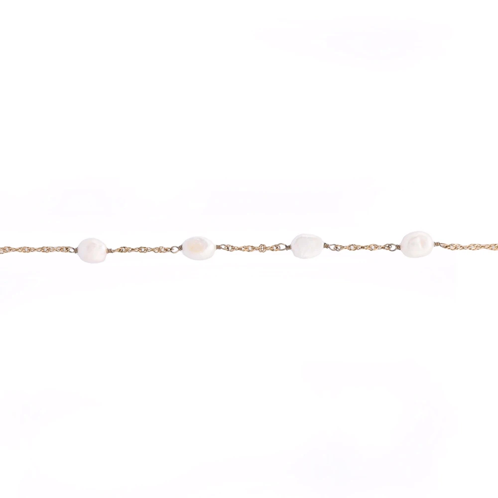 Pulsera en acero fina perlas GB