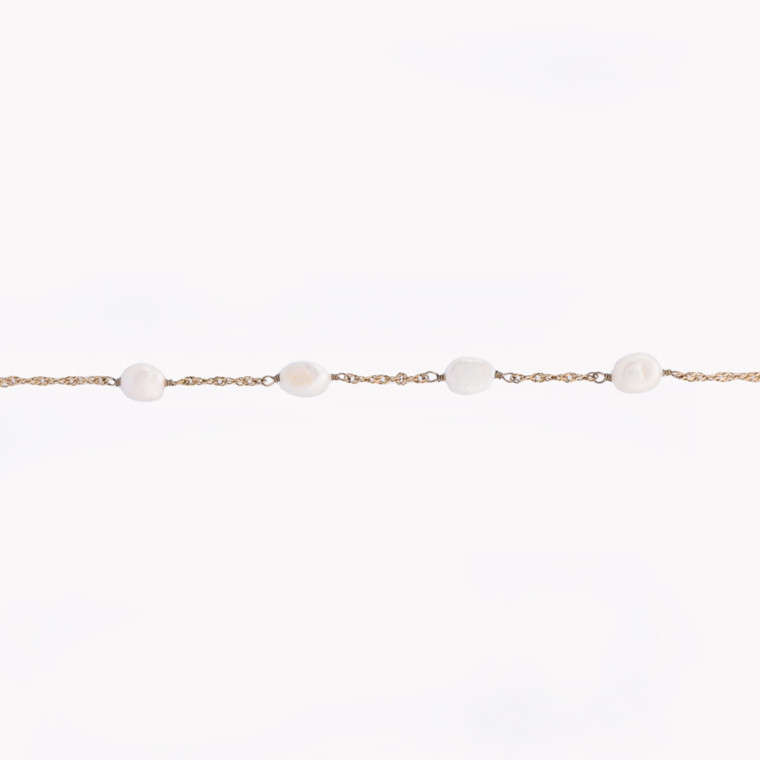 Steel bracelet thin pearls GB