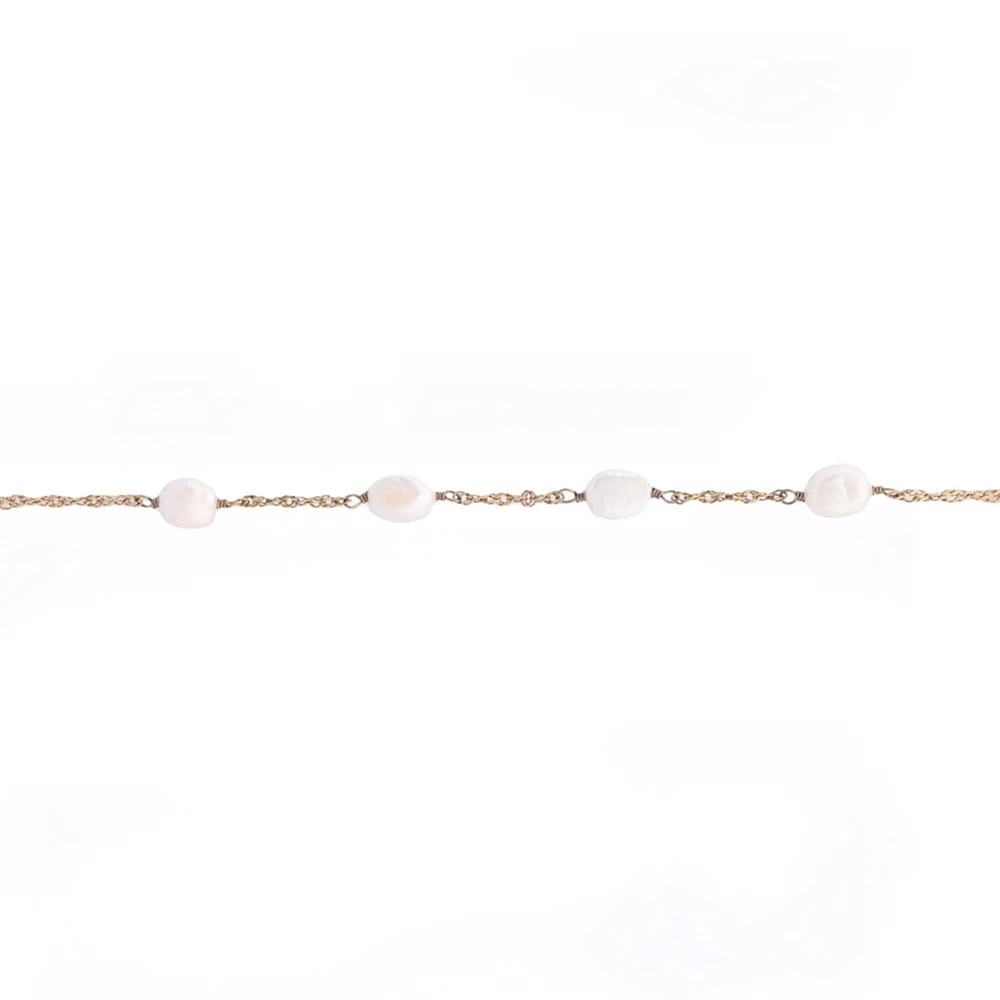 Pulsera en acero fina perlas GB