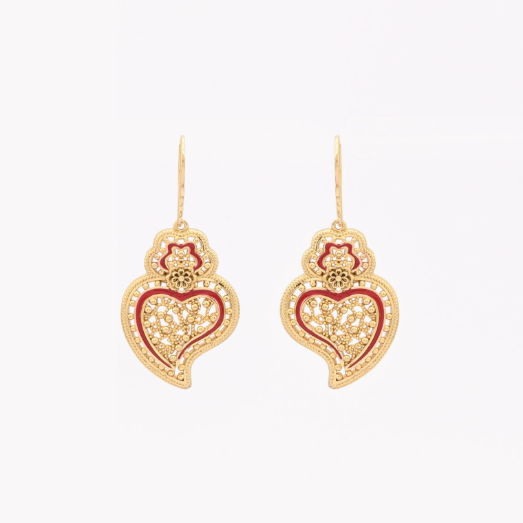 Semi precious earrings coração de viana GB