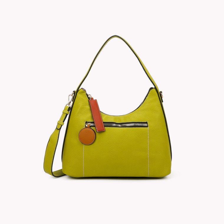 Shoulder bag with GB colored zipper