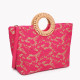 Raffia bag with GB lace