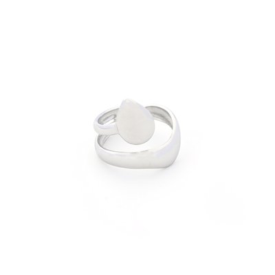 Bague réglable acier fleur GB