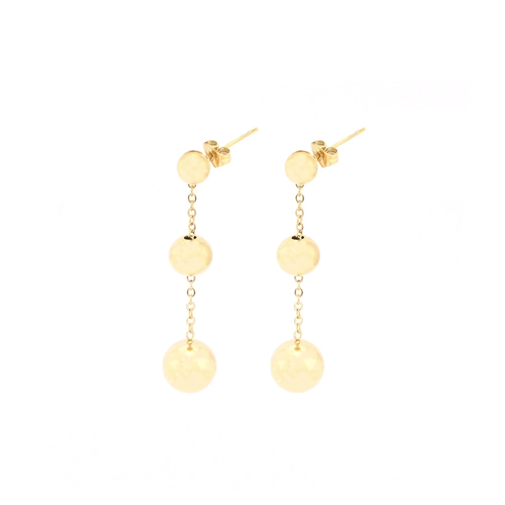 Boucles d\'oreilles en acier long boules GB
