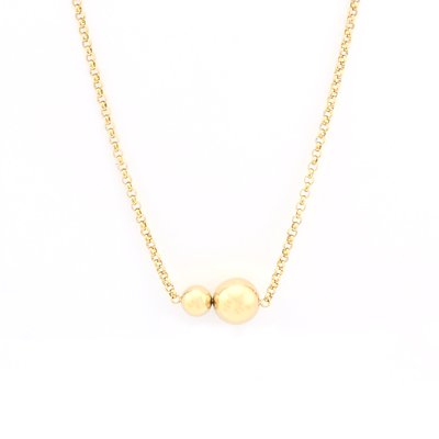 Collier acier avec boules GB