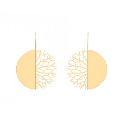 Steel round texture earrings GB