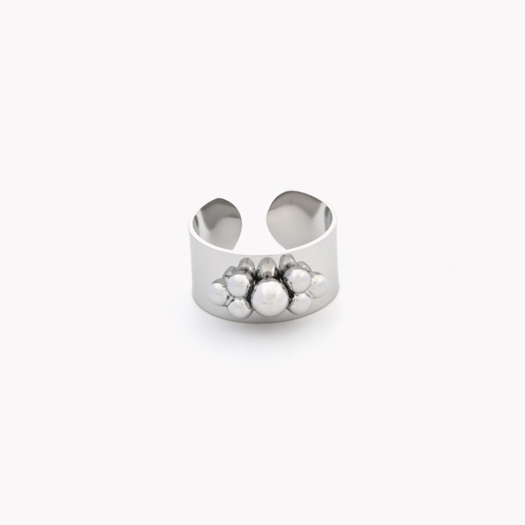 Steel adjustable ring irregular colored GB