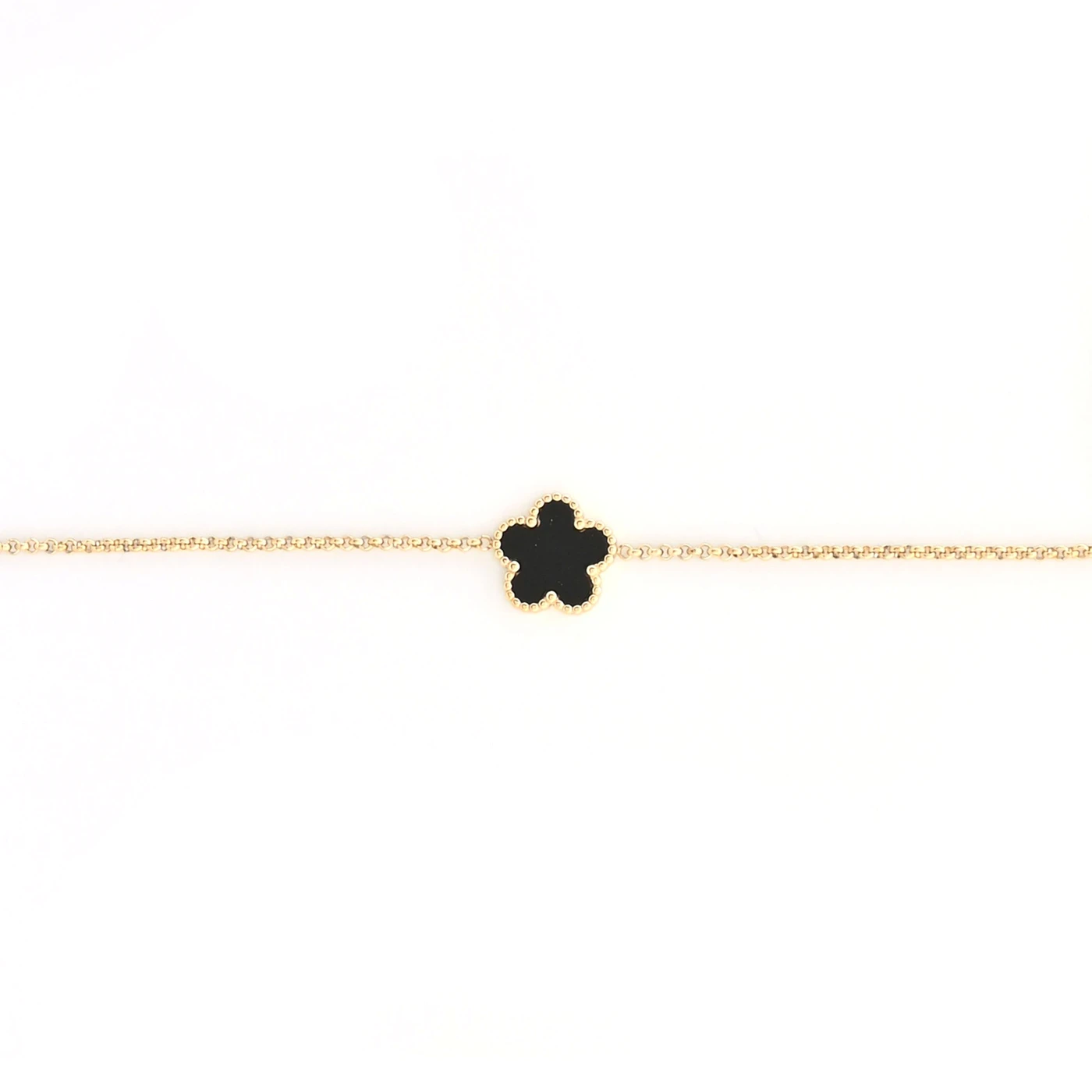 Steel bracelet mother pearl clover GB