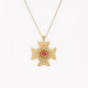 Cross of malta semi precious necklace GB