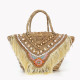Raffia basket with beads and shells GB