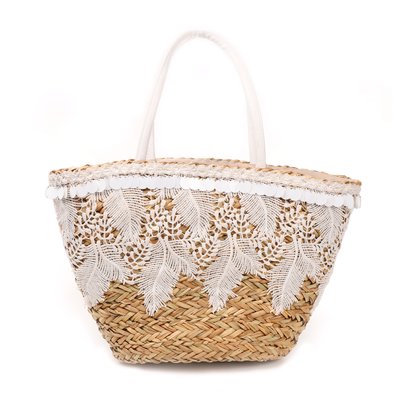 Raffia basket with GB lace