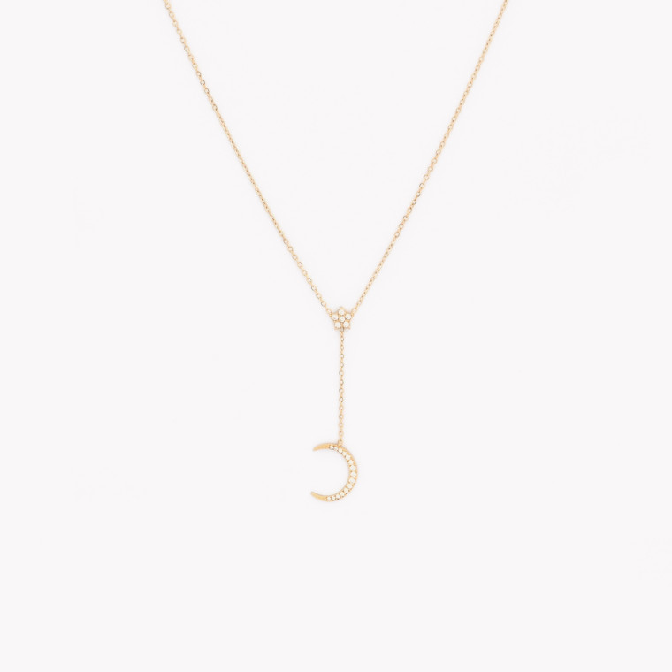 Collier acier étoile et lune GB