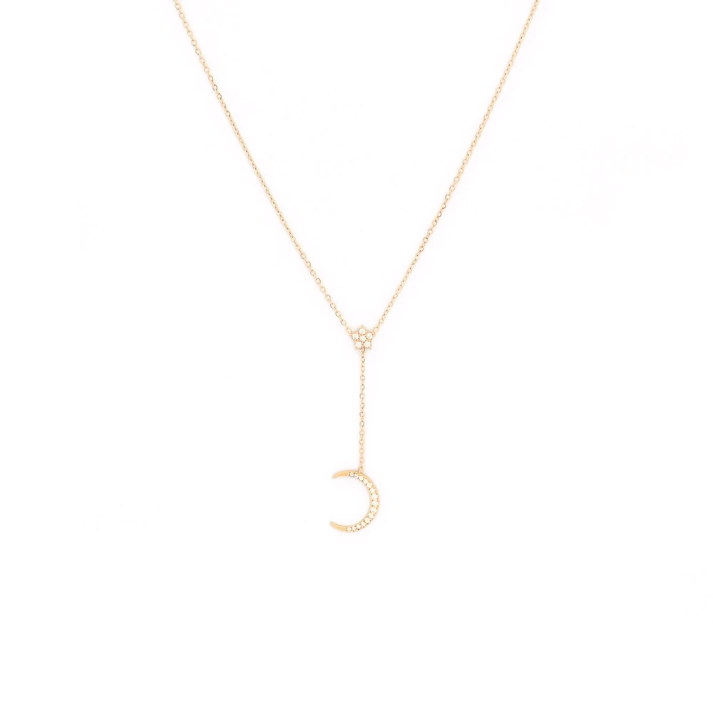 Collier acier étoile et lune GB