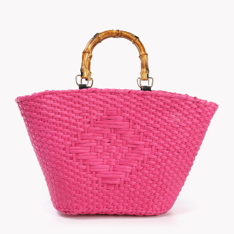 Straw basket with bamboo handle GB