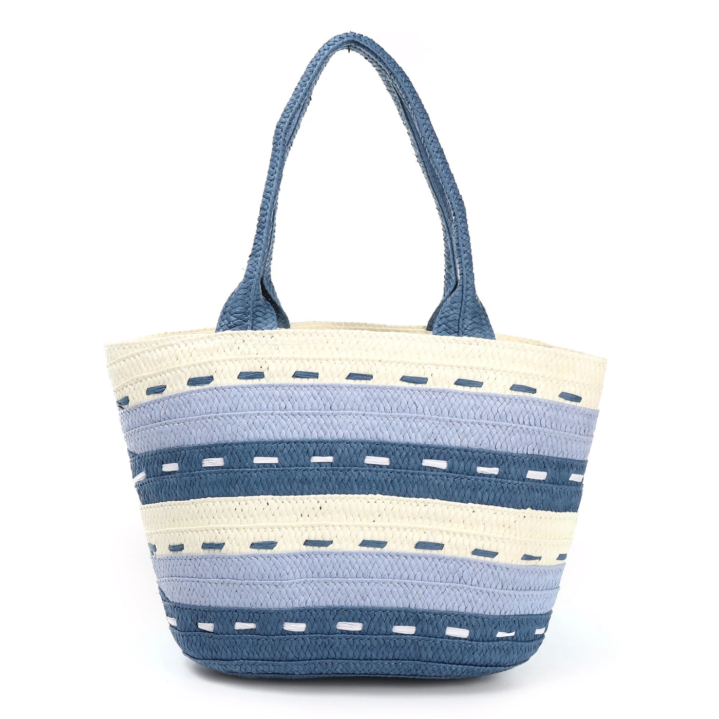 Sac en paille imprimé rayures GB