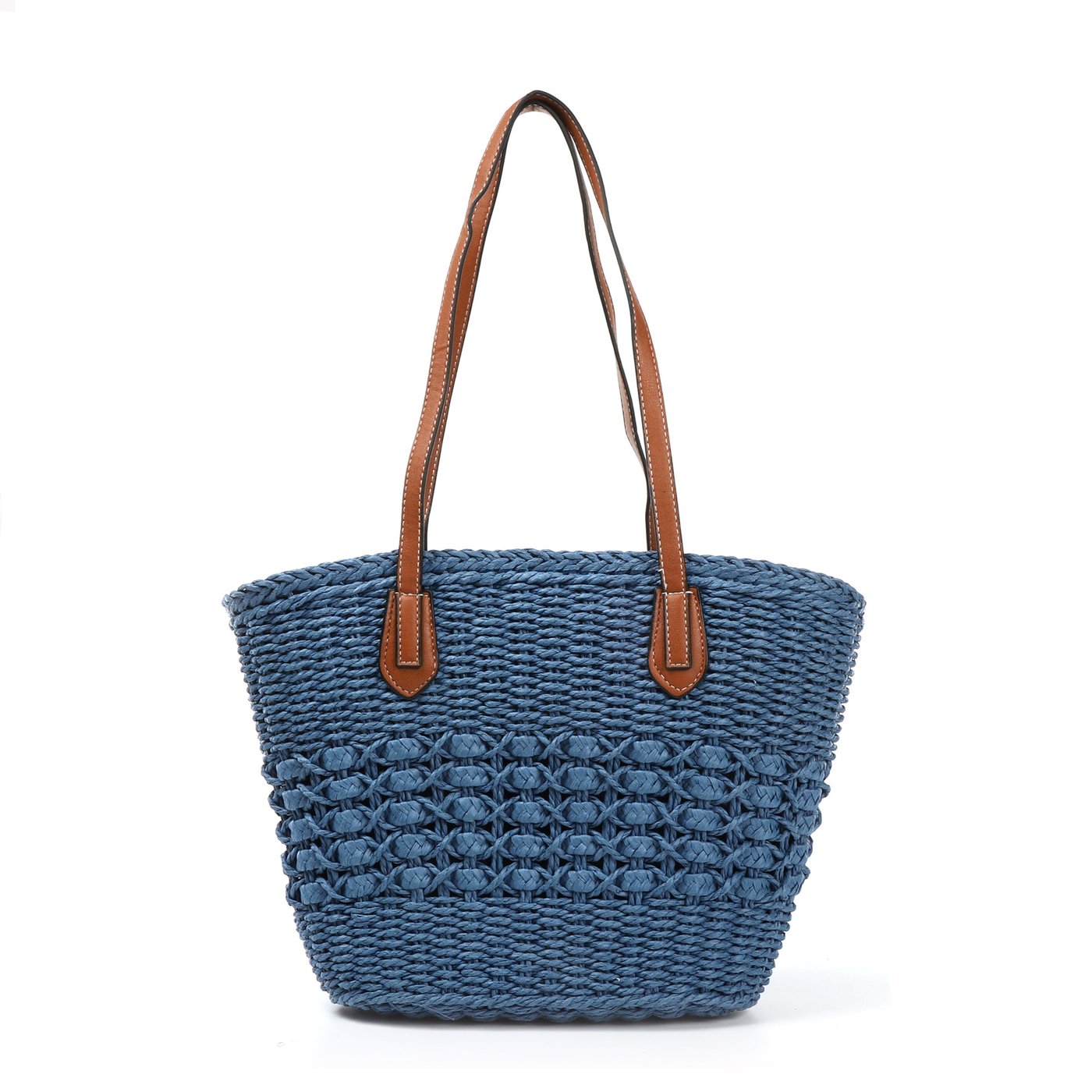 Raffia bag with GB synthetic handles