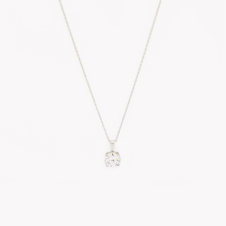 Steel necklace with zirconie GB