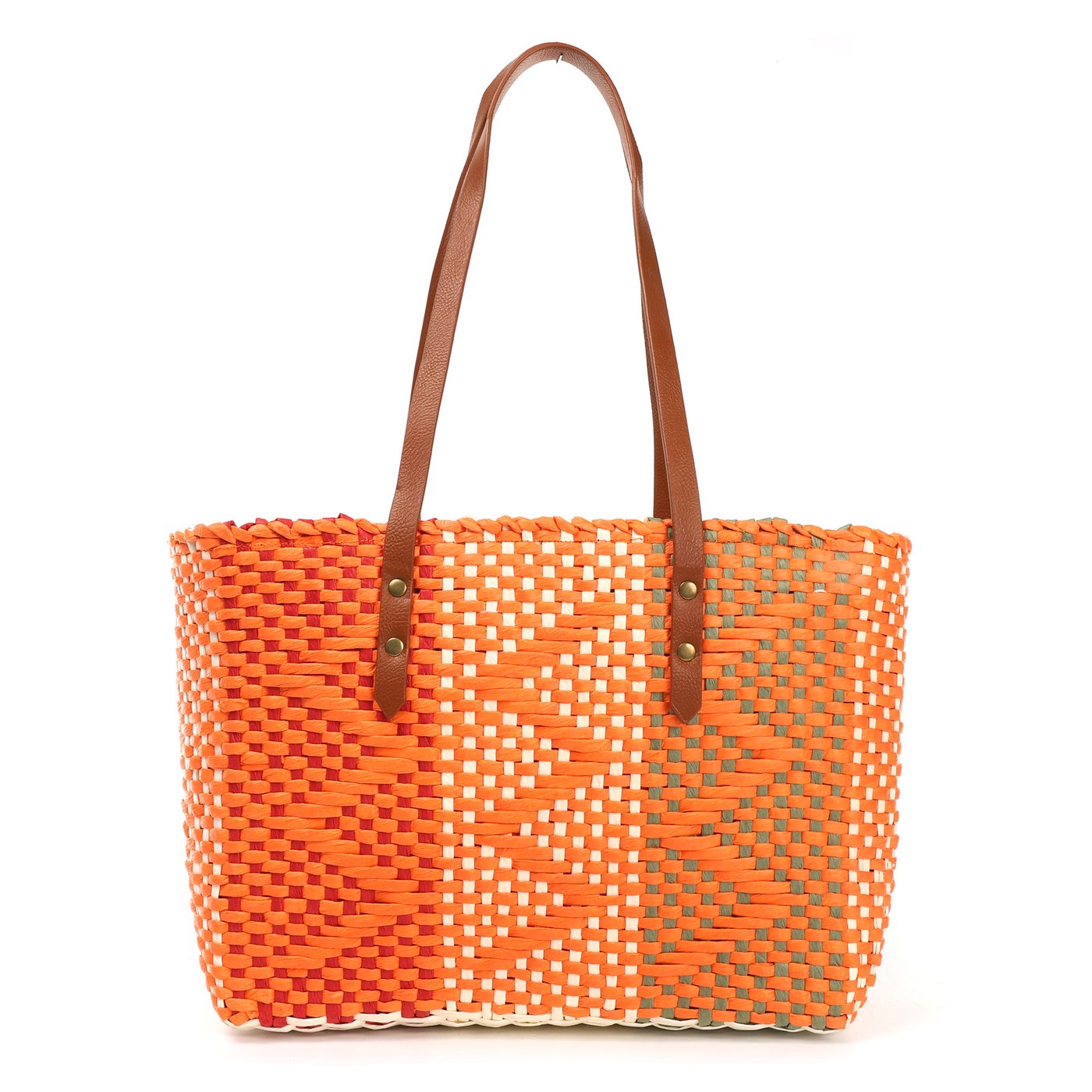 GB colorful print raffia bag