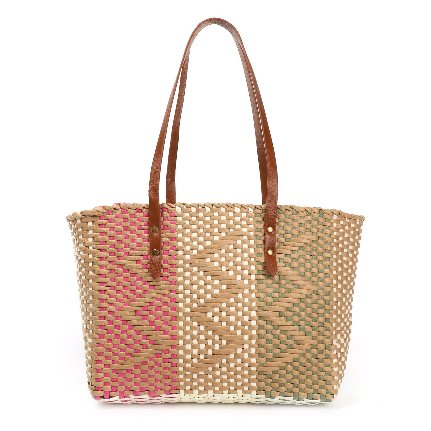 GB colorful print raffia bag