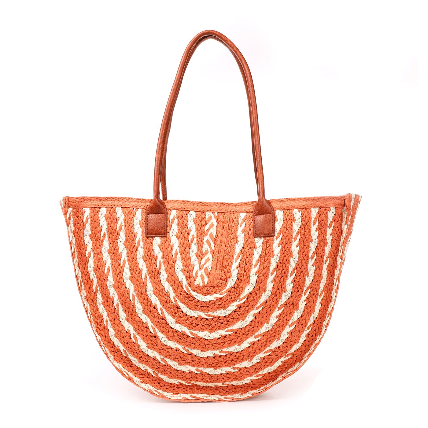 Half moon effect raffia bag with GB print