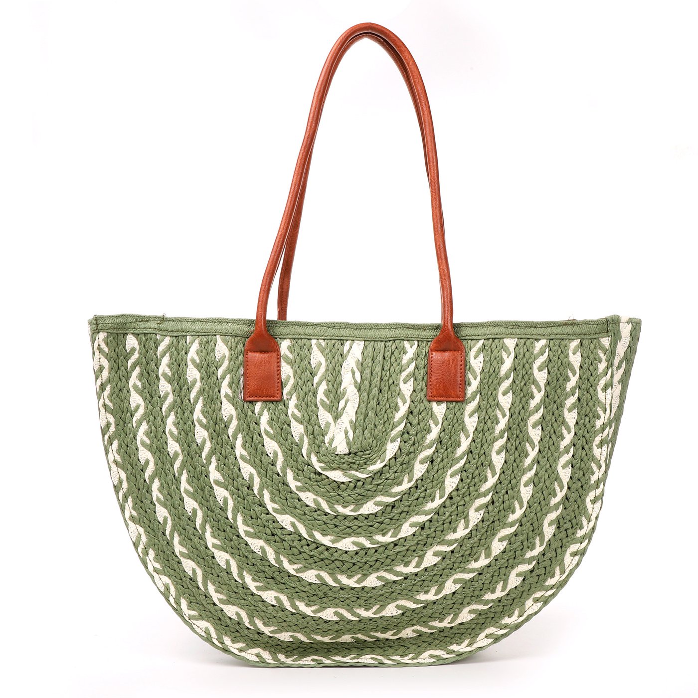 Half moon effect raffia bag with GB print