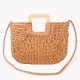 Straw bag with wooden handle GB