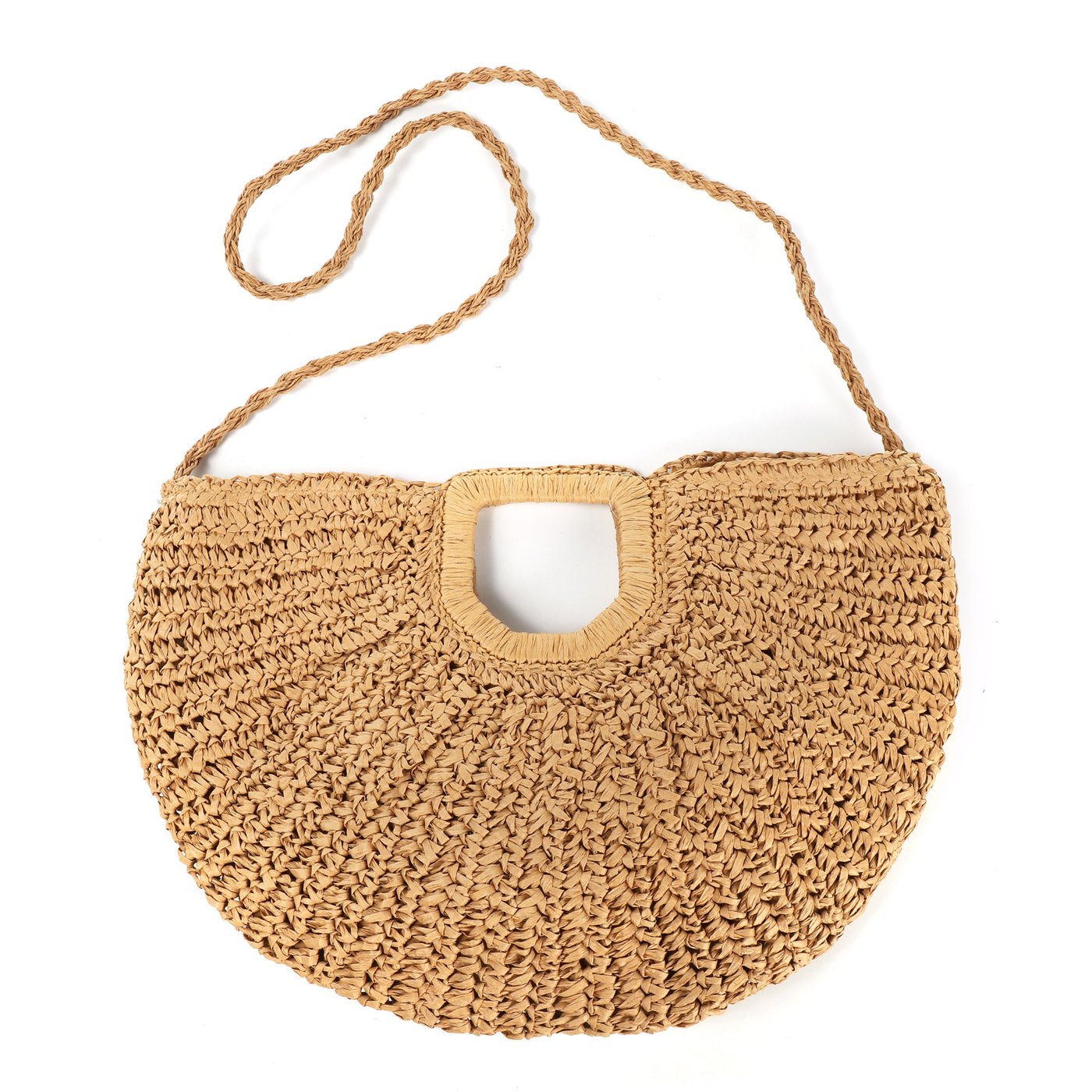 GB half moon style raffia bag