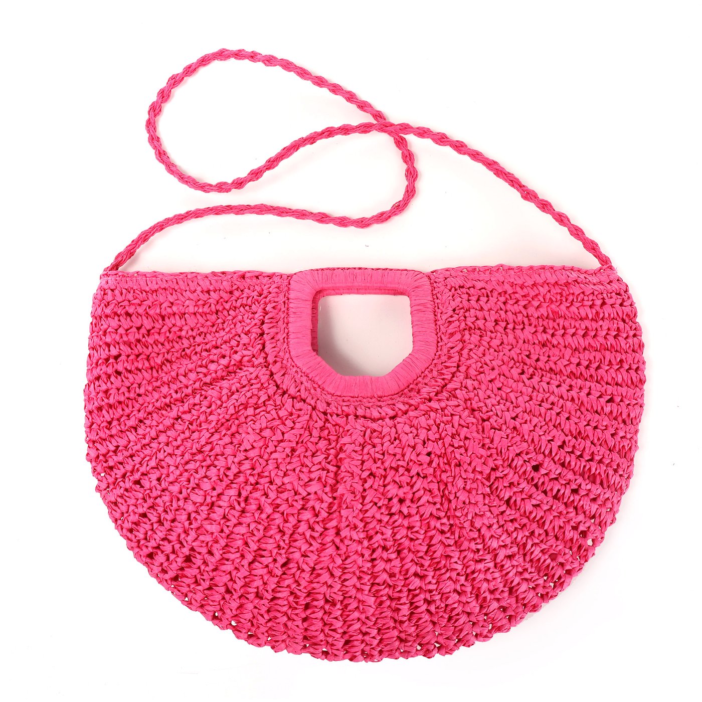 GB half moon style raffia bag