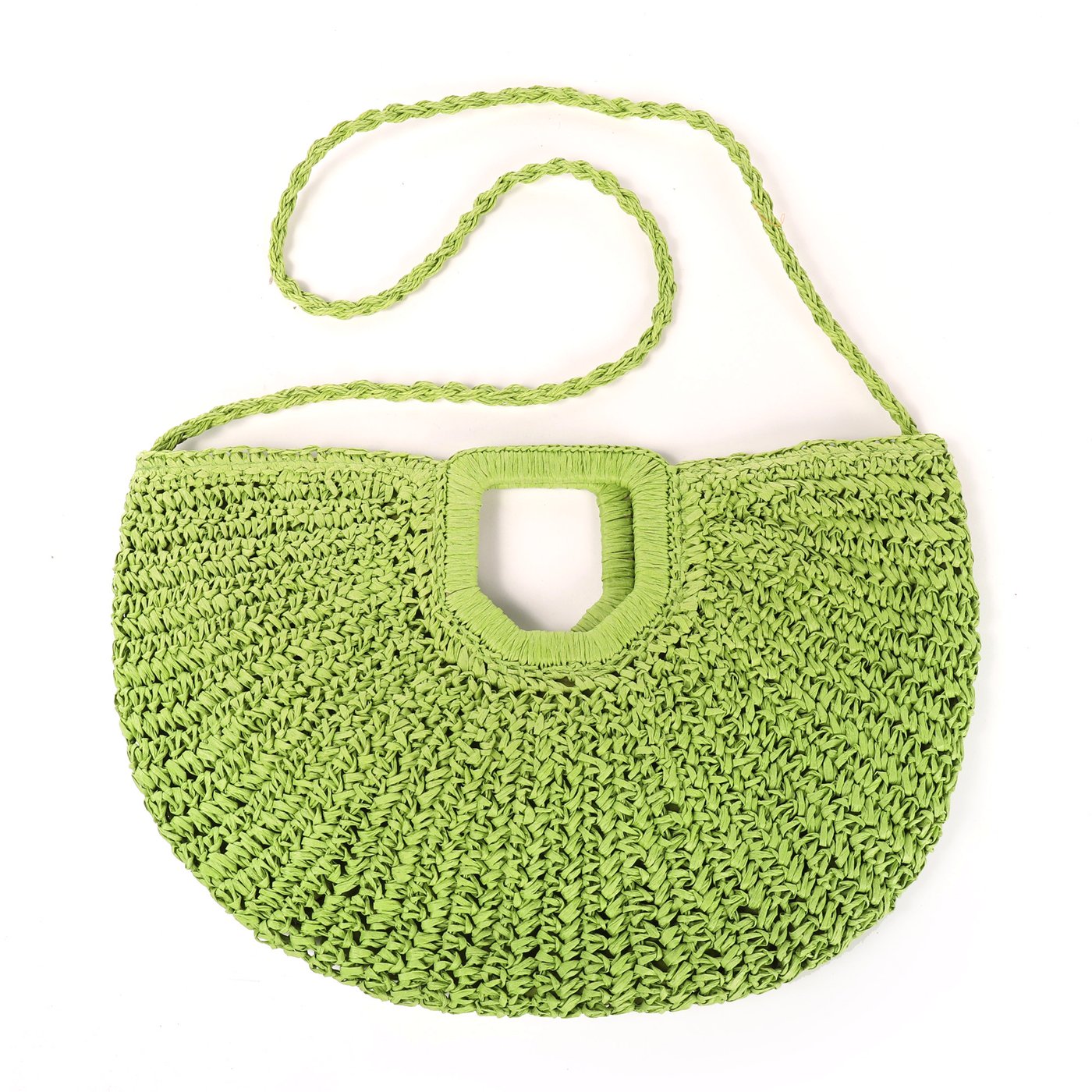 GB half moon style raffia bag